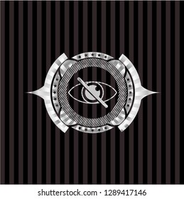 blind icon inside silvery emblem or badge