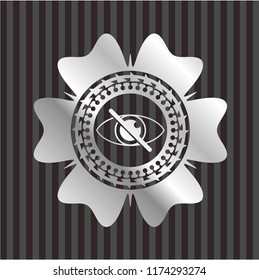 blind icon inside silvery shiny emblem