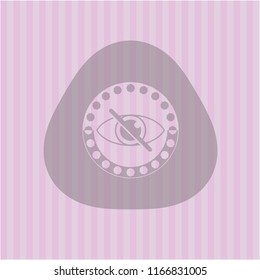 blind icon inside vintage pink emblem