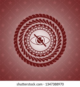 blind icon inside vintage red emblem