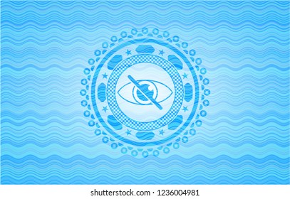 blind icon inside water concept badge background.