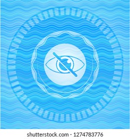blind icon inside water concept badge background.