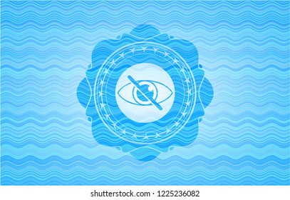 blind icon inside water emblem background.
