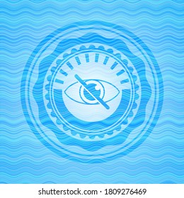 icono ciego dentro de la insignia de representación de olas de agua. 