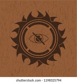 blind icon inside wood signboards