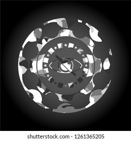 blind icon on grey camo pattern