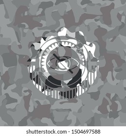 blind icon on grey camouflage texture