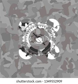 blind icon on grey camouflaged pattern