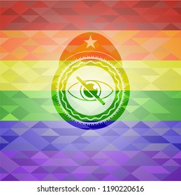 blind icon on mosaic background with the colors of the LGBT flag