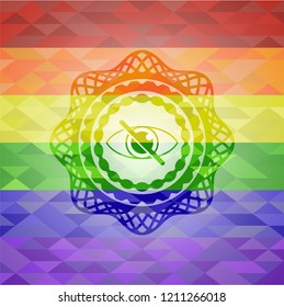 blind icon on mosaic background with the colors of the LGBT flag