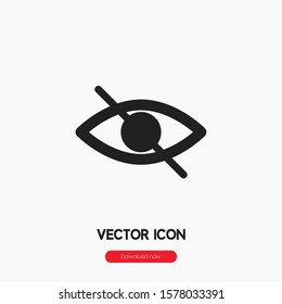 Blind icon vector. Unseeing symbol. Linear style sign for mobile concept and web design. Sightless symbol illustration. Pixel vector graphics - Vector.