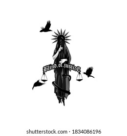 blind of justice concept initial logo