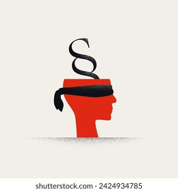 Blind justice vector concept. Symbol of fairness and equality before the law, legal sign. Minimal design eps10 illustration.