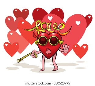 Blind love in search of the half. Vector illustration.