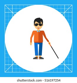 Blind Man with Cane Icon