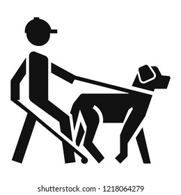 Blind man dog pet icon. Simple illustration of blind man dog pet vector icon for web design isolated on white background