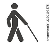 blind man flat bold style concept illustrated icon of blind man