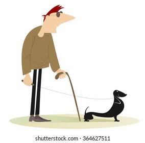 Blind man with a guide dog