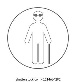 Blind man icon. Outline. Vector.