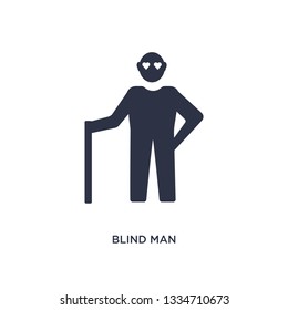 blind man icon. Simple element illustration from love and romance concept. blind man editable symbol design on white background. Can be use for web and mobile.
