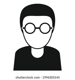 Icono del hombre ciego. Ilustración simple del icono del vector del hombre ciego para el diseño web aislado en fondo blanco