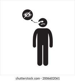 Icono del hombre ciego. Vector y glifo