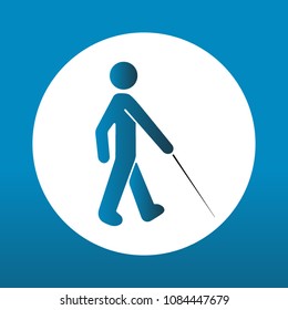 Blind man pedestrian crossing sign. Vector.