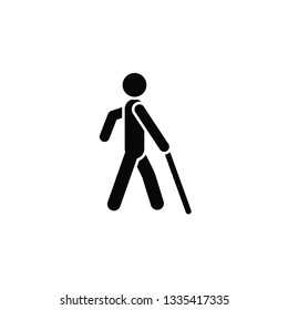 Blind man silhouette, icon. Element of simple icon for websites, web design, mobile app, infographics. Thick line icon for website design and development, app development
