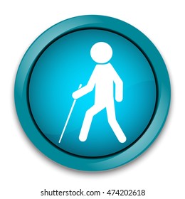 Blind man with stick symbol illustration
