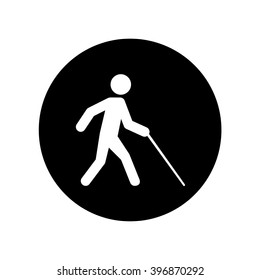 Blind Man Walk Icon Circle Vector Stock Vector (royalty Free) 396870292 