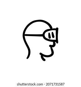 icono de máscara ciega en vector. Logotipo - Doodle