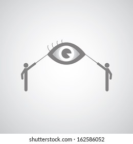 Blind men symbol on gray background 