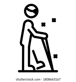 Icono ciego del viejo. Símbolo del icono del vector del viejo ciego de contorno para diseño web aislado en fondo blanco