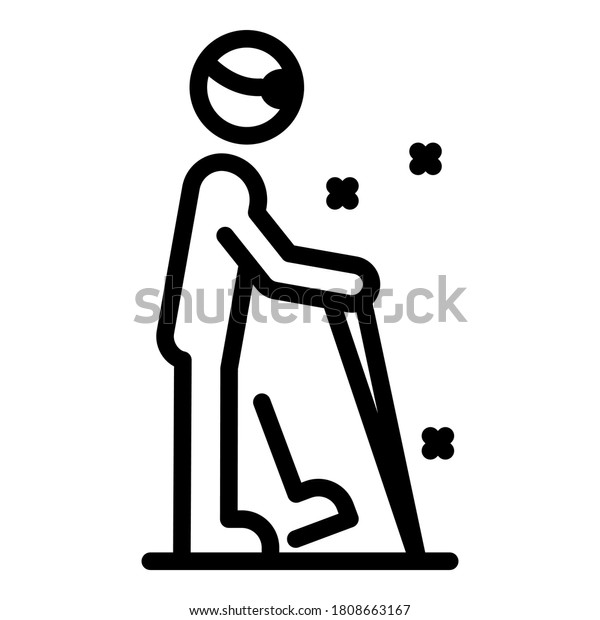 Blind Old Man Icon Outline Blind Stock Vector (Royalty Free) 1808663167 ...