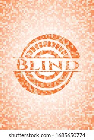 Emblema de mosaico ciego de color naranja con fondo