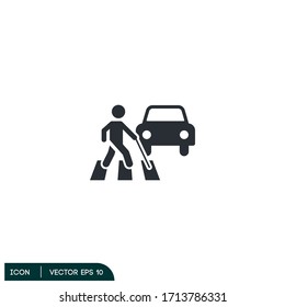 blind pedestrian cross road icon illustration design element vector eps 10