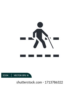 blind pedestrian icon illustration design element vector eps 10