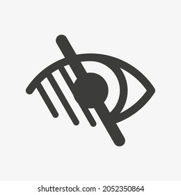 Blind people icon isolated on white background. No or low vision sign. Symbol with rounded edged.