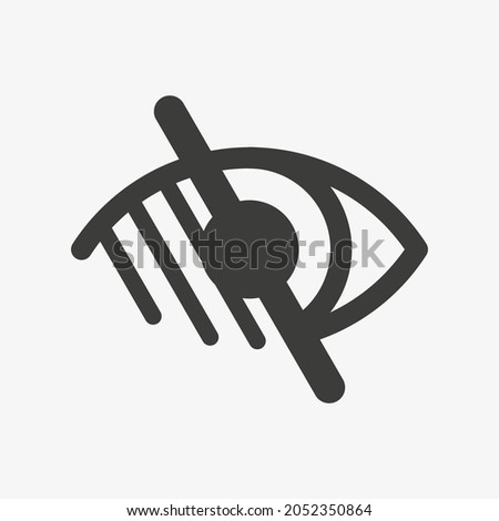 Blind people icon isolated on white background. No or low vision sign. Symbol with rounded edged.