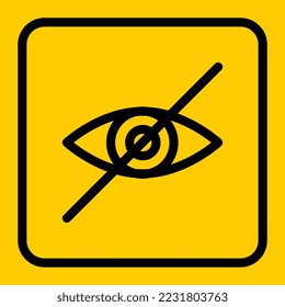 Blind people outline icon. No or low vision,blind eye line sign. Editable stroke. Vector illustration	