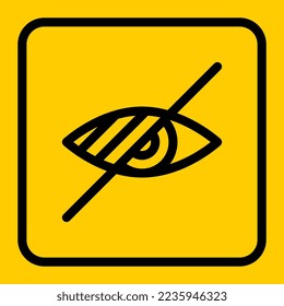 Blind people outline icon. No or low vision,blind eye line sign. Editable stroke. Vector illustration	