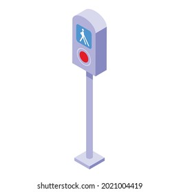 Blind people pillar icon isometric vector. Disabled person. Man walking care