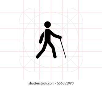 Blind Person with Cane Icon