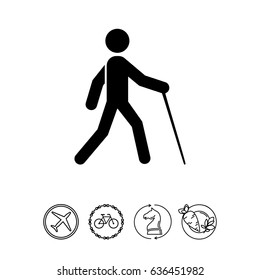 Blind Person with Cane Icon