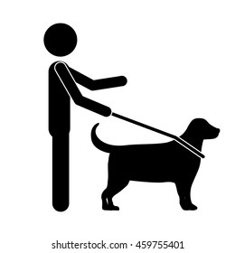 blind person with a guide dog isolated icon design, vector illustration  graphic 