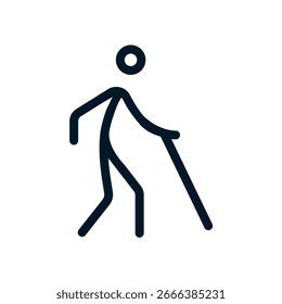 Icono de la persona ciega, muestra del logotipo del Vector, ilustración, forma, diseño, icono de la interfaz de usuario de UX, eps editable
