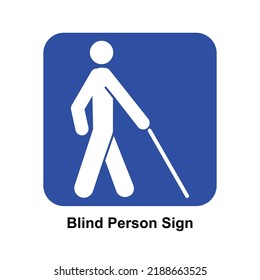 Blind person sign - disabled person vector sign