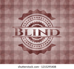 Blind red badge with geometric background. Seamless.
