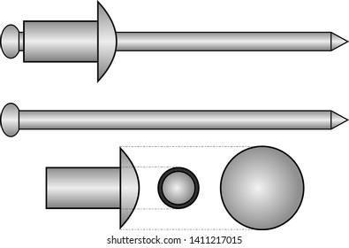 Blind rivets from zinc steel in parts