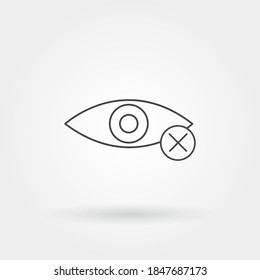 icono aislado ciego con línea moderna o estilo de contorno